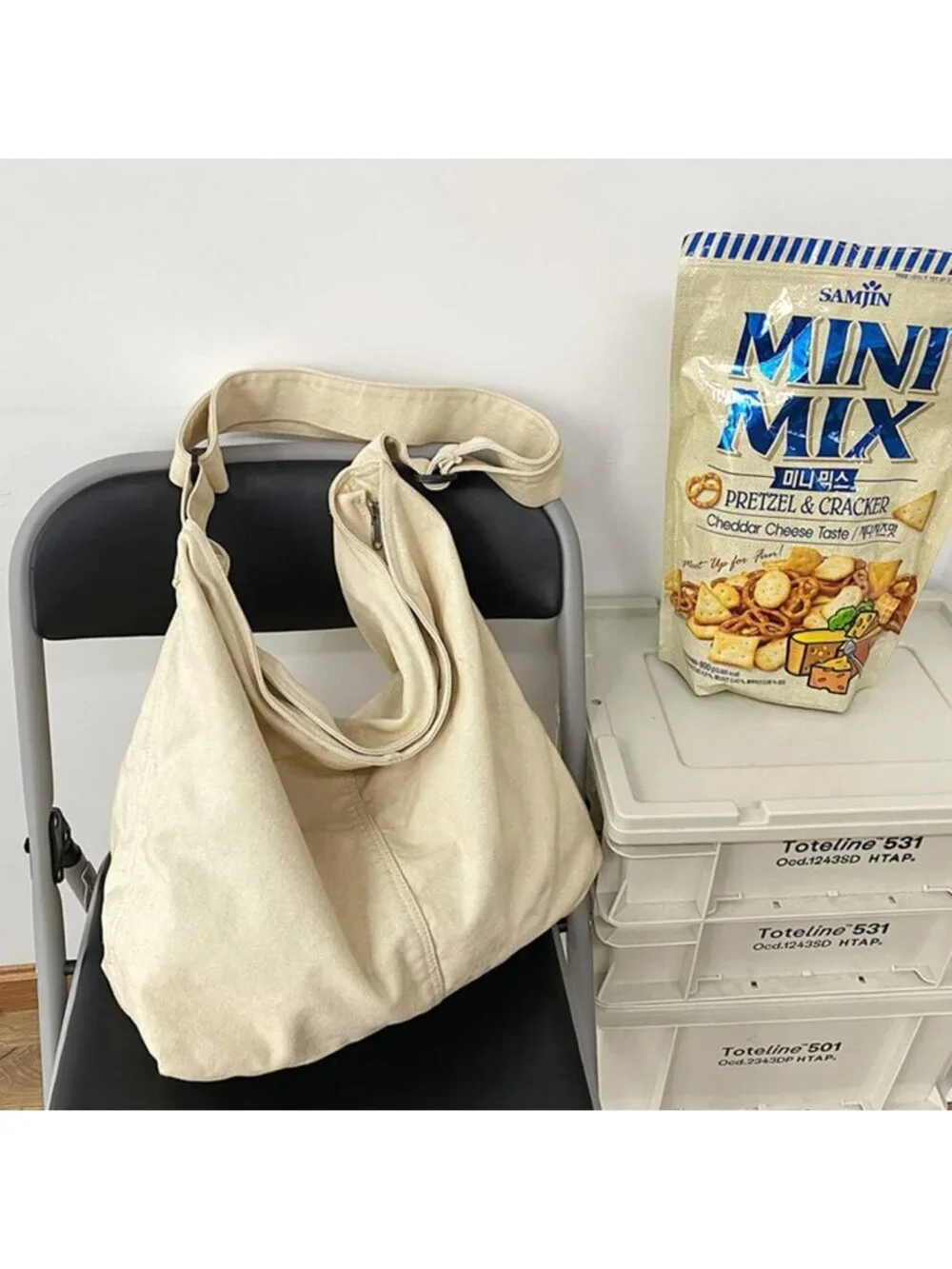Women's White2 Travel Canvas Zipper Crossbody Shoulder Laptop Bag